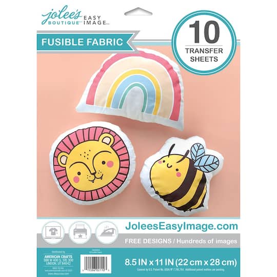 Jolee&#x27;s&#xAE; Easy Image Fusible Cotton Transfers For Light Fabrics, 8.5&#x22; x 11&#x22;